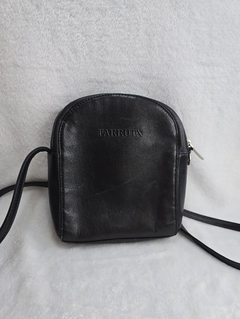 Farrutx Small Black Leather Crossbody, Simple Luxury, See Description